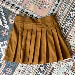 Arket Dark Yellow Pleated Mini Skirt